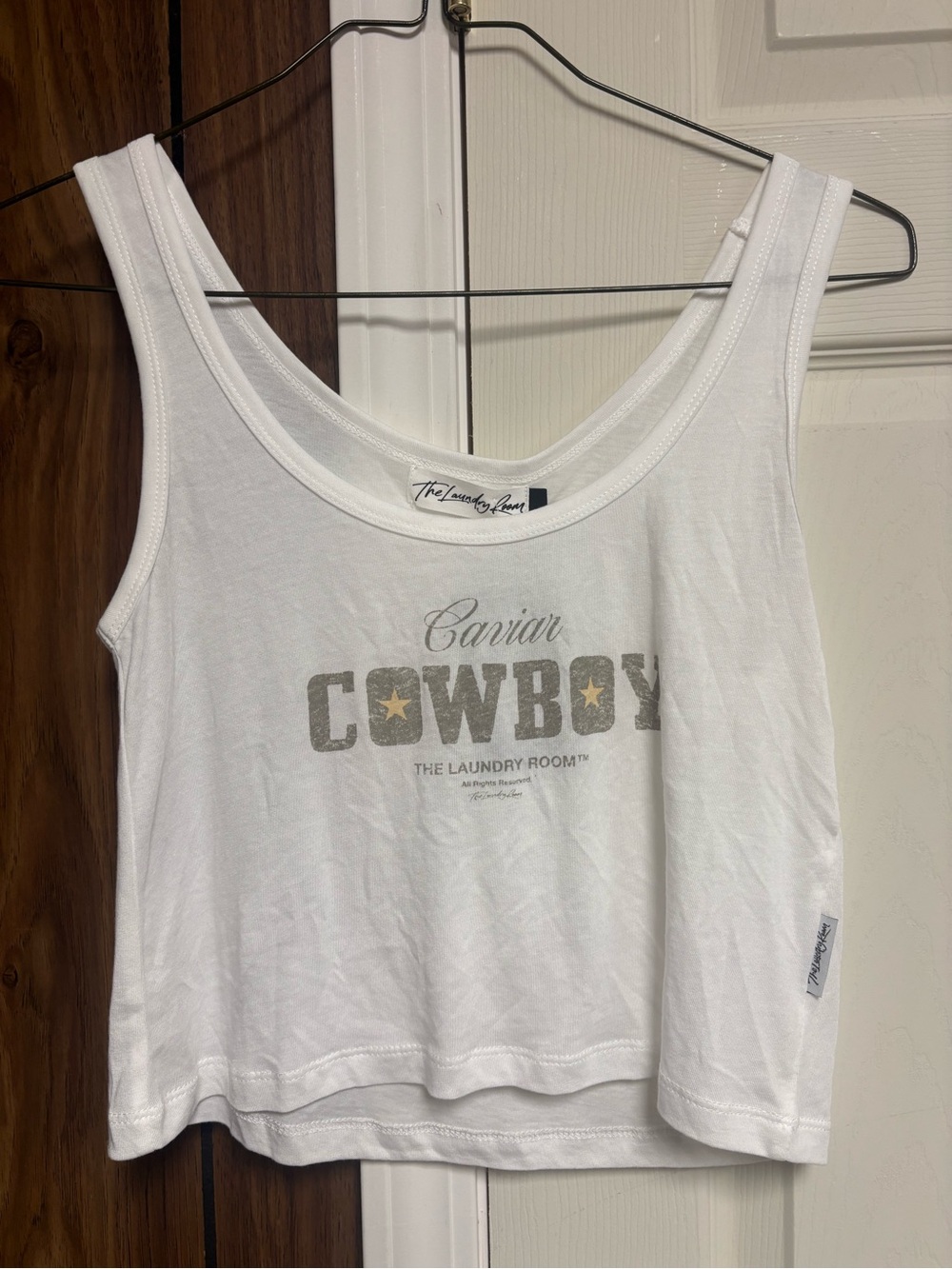 NWT The Laundry Room White Caviar Cowboy Graphic Tank Size S